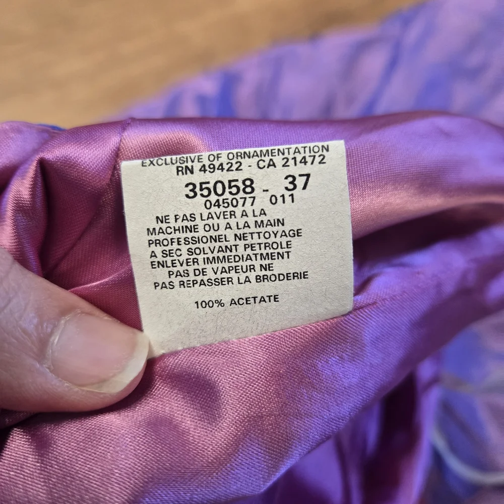 Vintage Jessica McClintock Gunne Sax Purple Beaded Spaghetti-Strap Prom Gown 9 - Picture 9 of 11